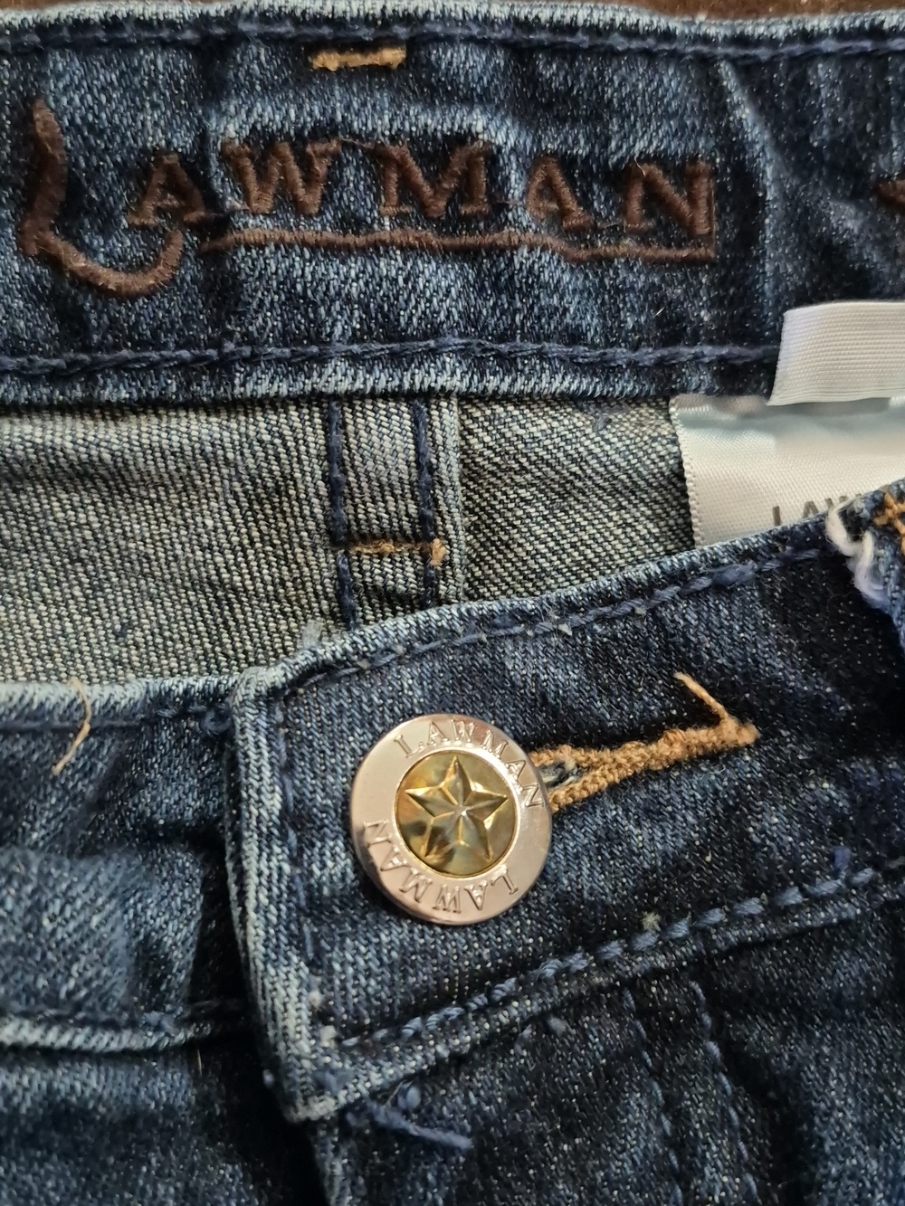 Lawman Dark Wash Women’s Jeans with Pink-Accent Plaid Shirt - Picture 2 of 11